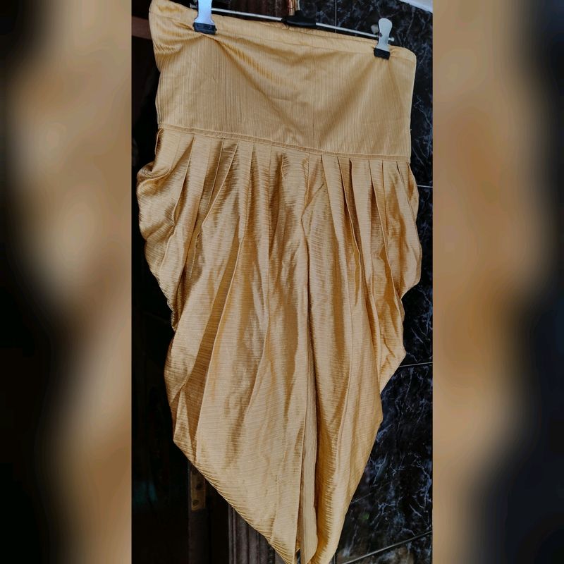 Girls Golden Shimmering New Dhoti