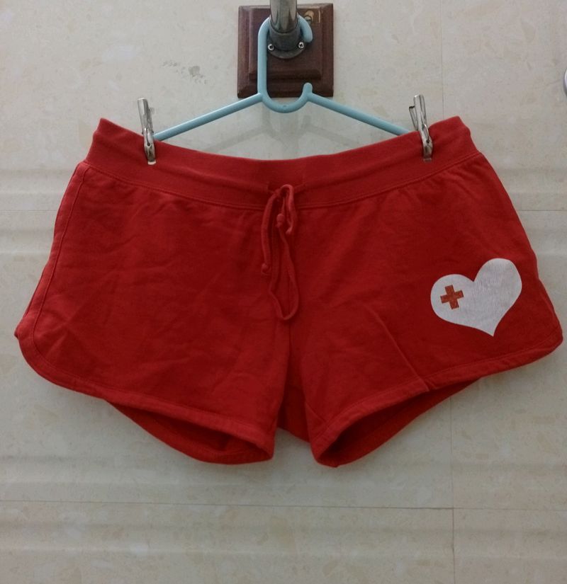 Hot Red Sexy Shorts For Women's