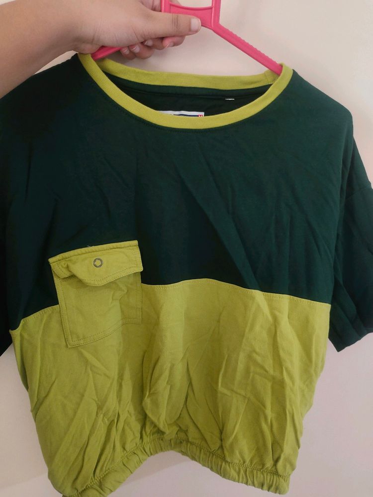 Dark Light Green Top