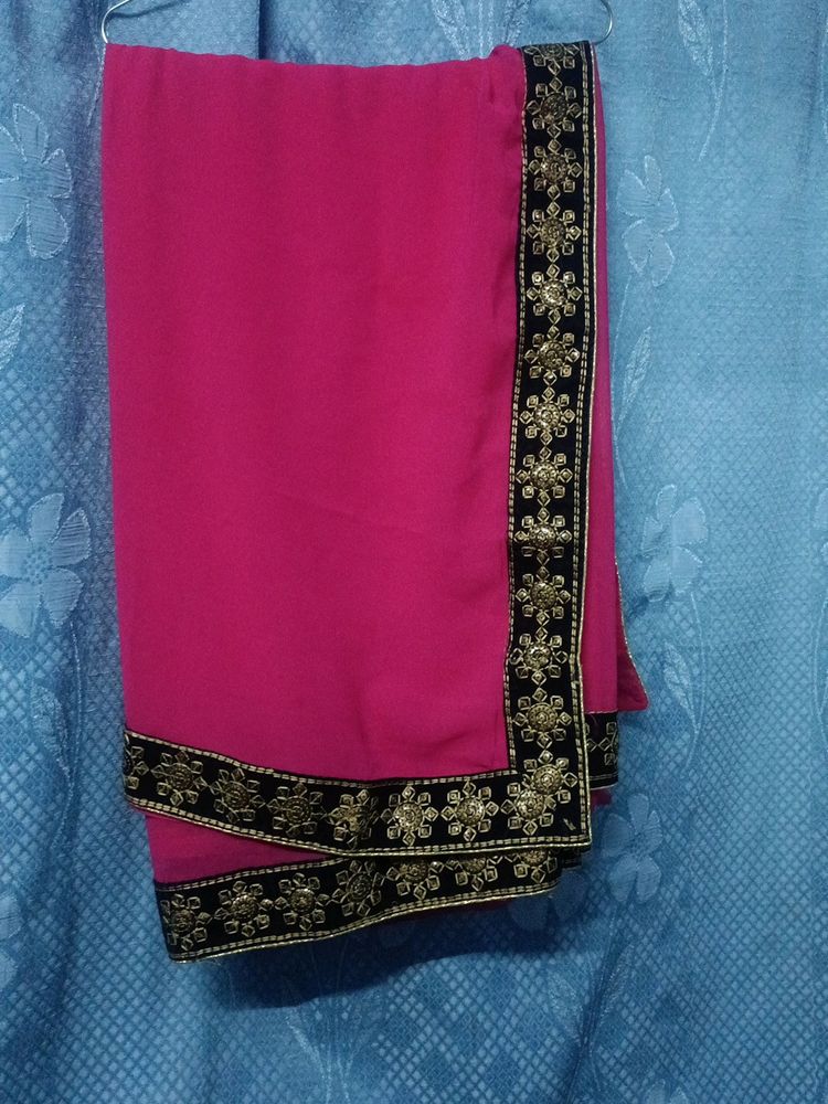Rani Colour Sari With Readymade Blouse