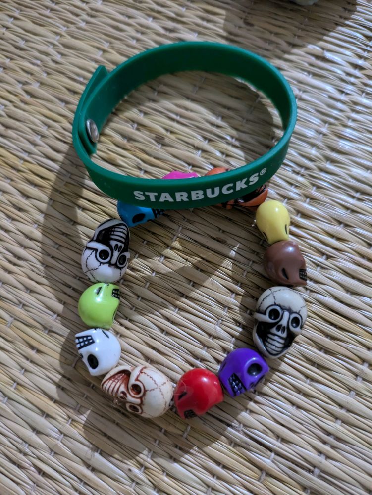 Starbucks And Scull Bracelet