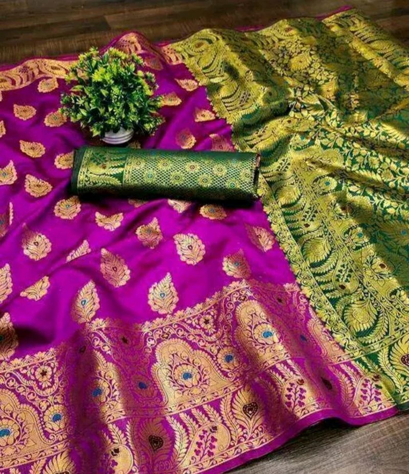 Soft Silk Saree with Complementary Necklace