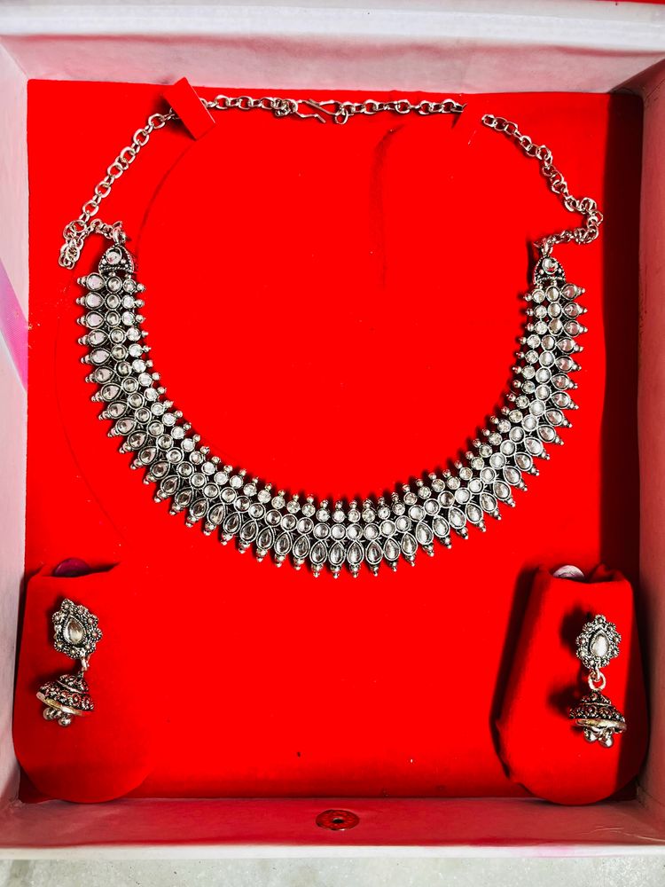 Silver Oxidised Jewellery Set