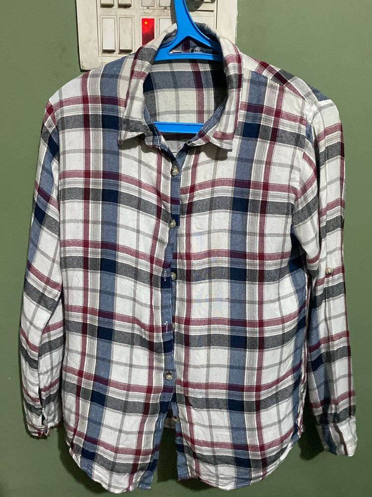 Pure Cotton Checked Shirt For Women