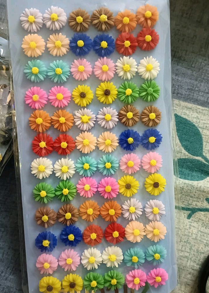 8 Colourful Flower Earrings