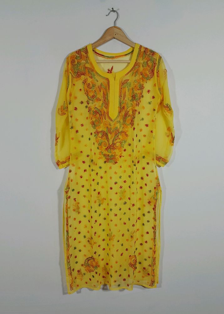 Yellow Lucknowi Kurti