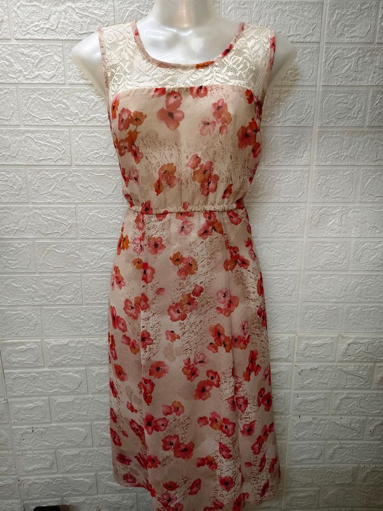 Floral Printed Peach Dress