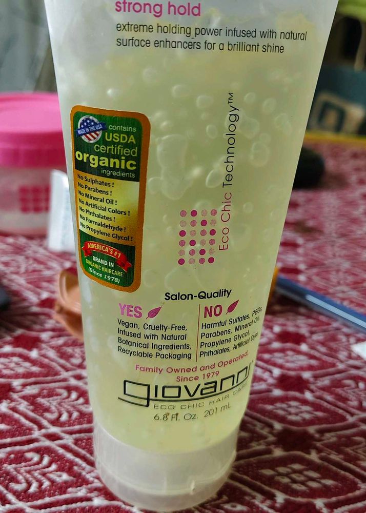 Giovanni Organic LA Hold Natural Styling Gel