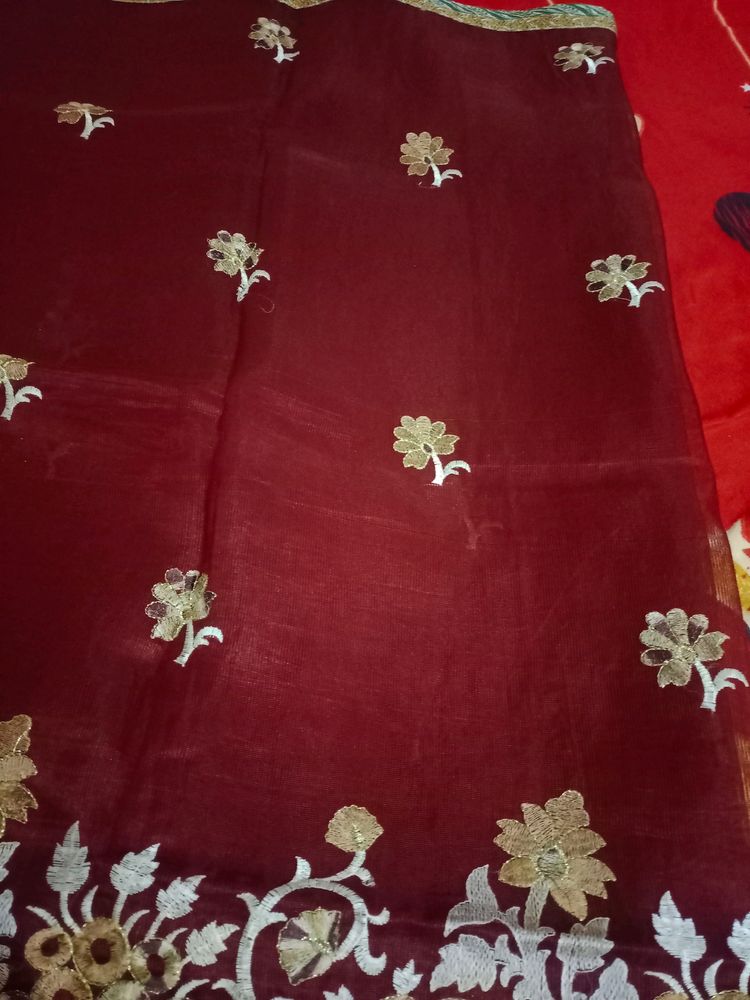 Maroon Brasso Saree