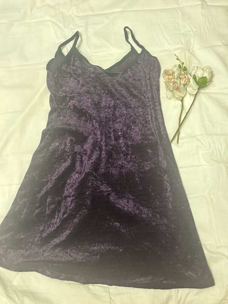 Purple Velvet Skater dress