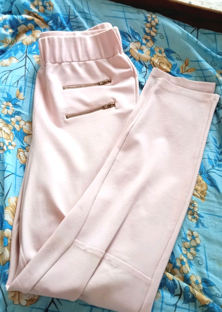 Moda Elementi Baby Pink Elasted Pants For Girls