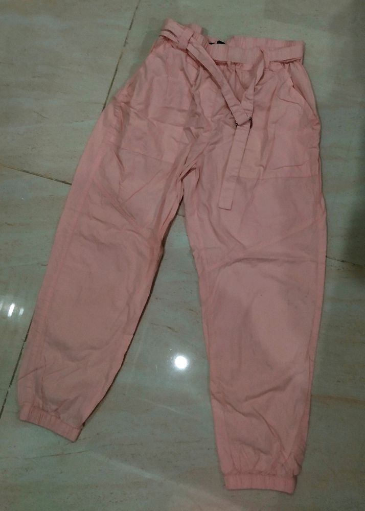 Peach Cargo Style Pink Adjustable Pants