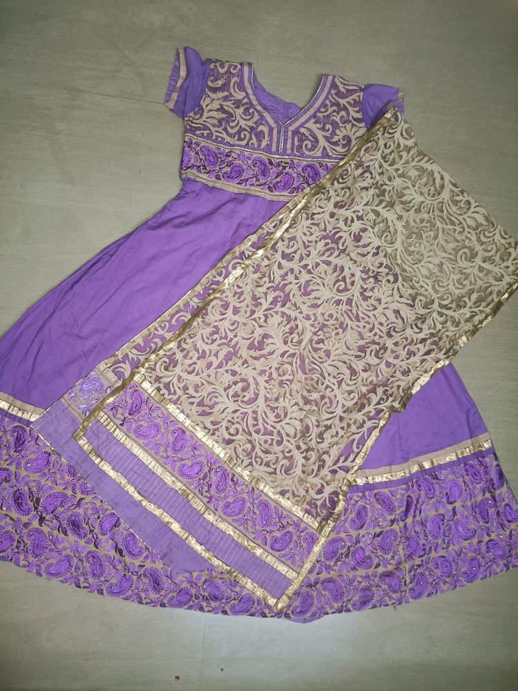 Gorgeous Lavender Cotton Anarkali 💜💜💜