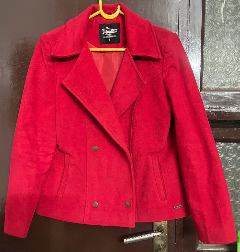 Red Blazer For Winter Women's