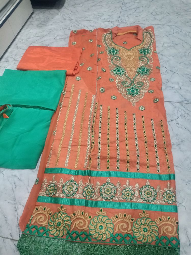 Hevy Cotton Dress Neck Work Full Dress Work