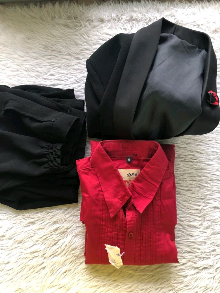 Black And Red Blazer Sets (Boy's)