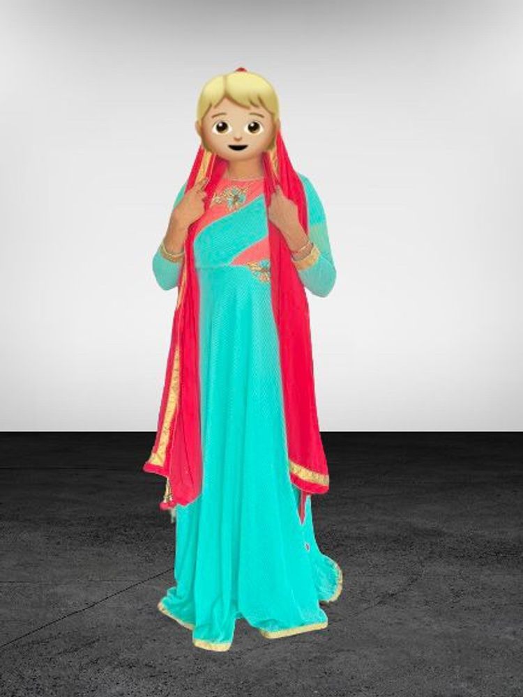 Super Gown Double Color Pink &cyan