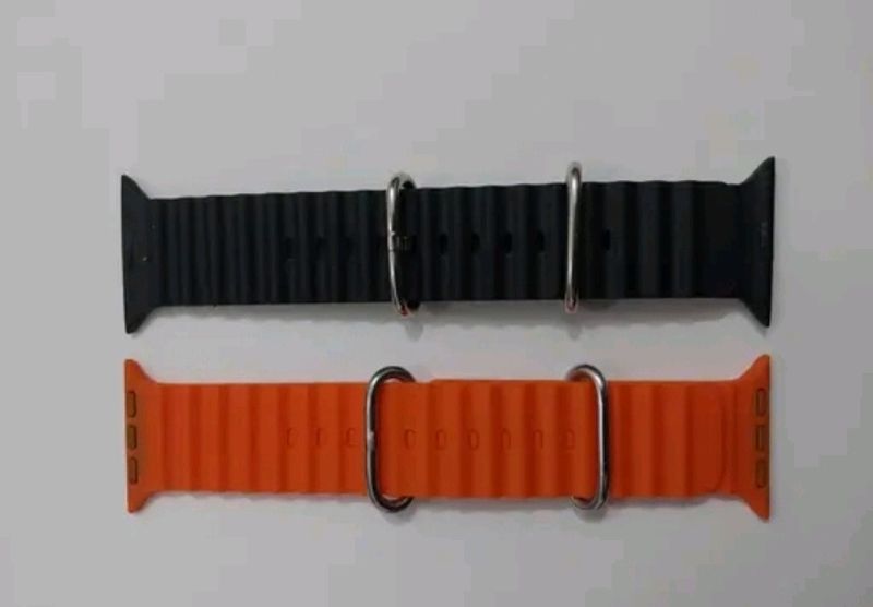 Apple Watch Ocean Strap Orange And Black Colour