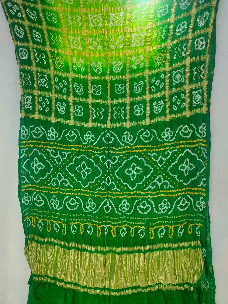 Pure Gaji Silk Garchola Bandhej Saree