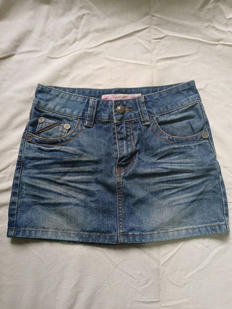 Denim Short Skirt