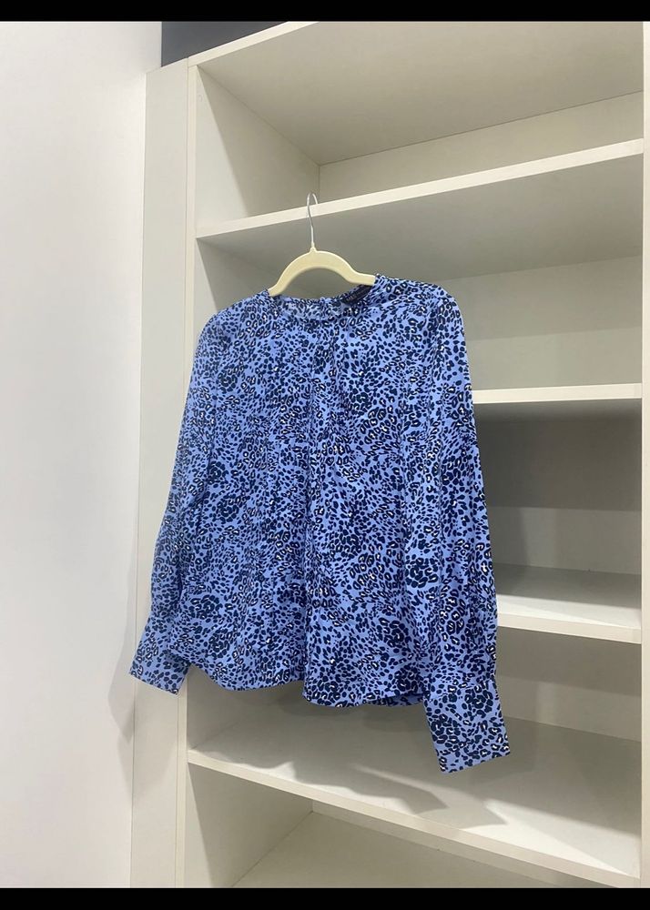 Marks & Spencer Blue Leopard Print Top