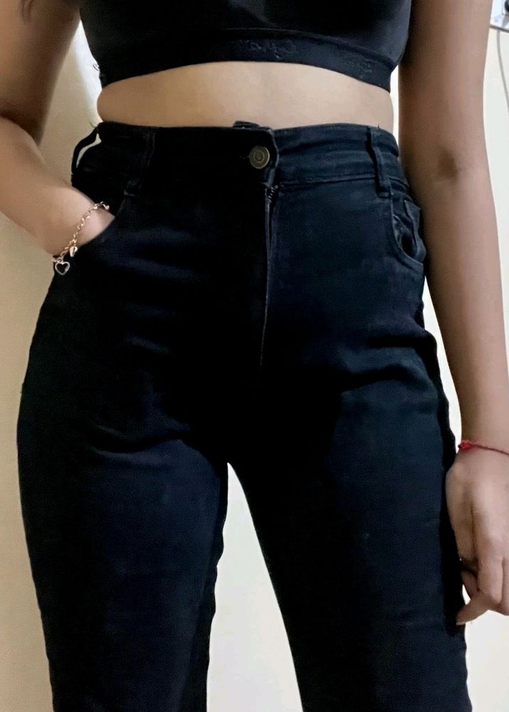 Black High Waist Jeans Stretchable