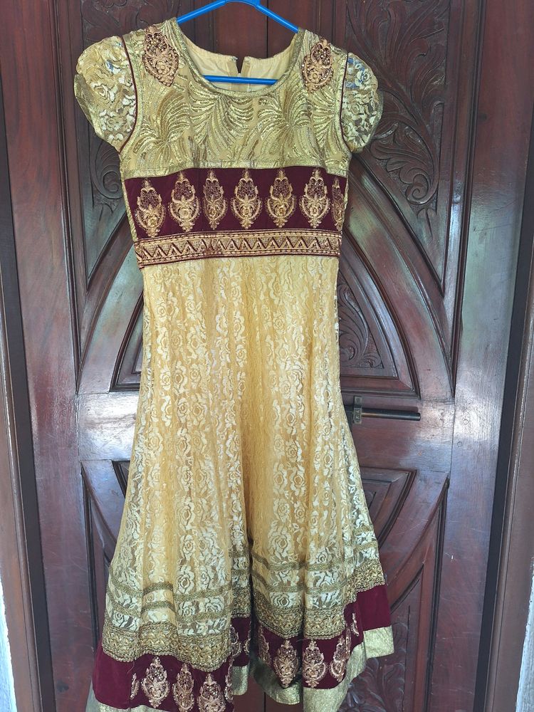 Golden Anarkali kurta