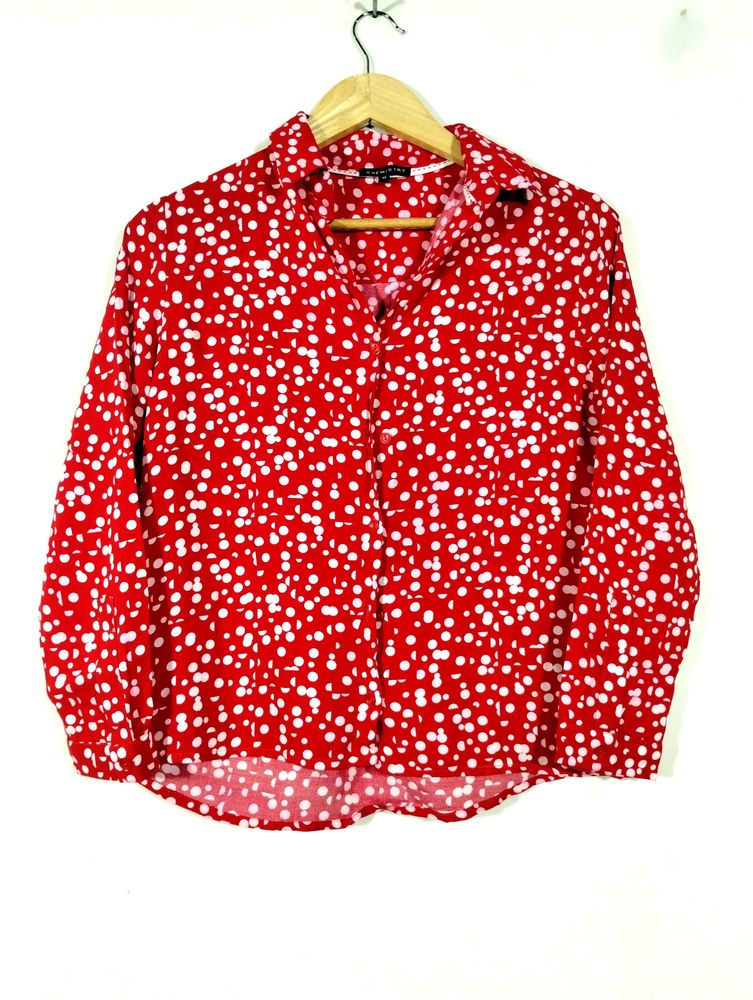 Chemistry Red Printed Casual Top (Women)