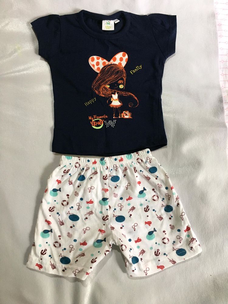 Printed T-shirt And Shorts Set