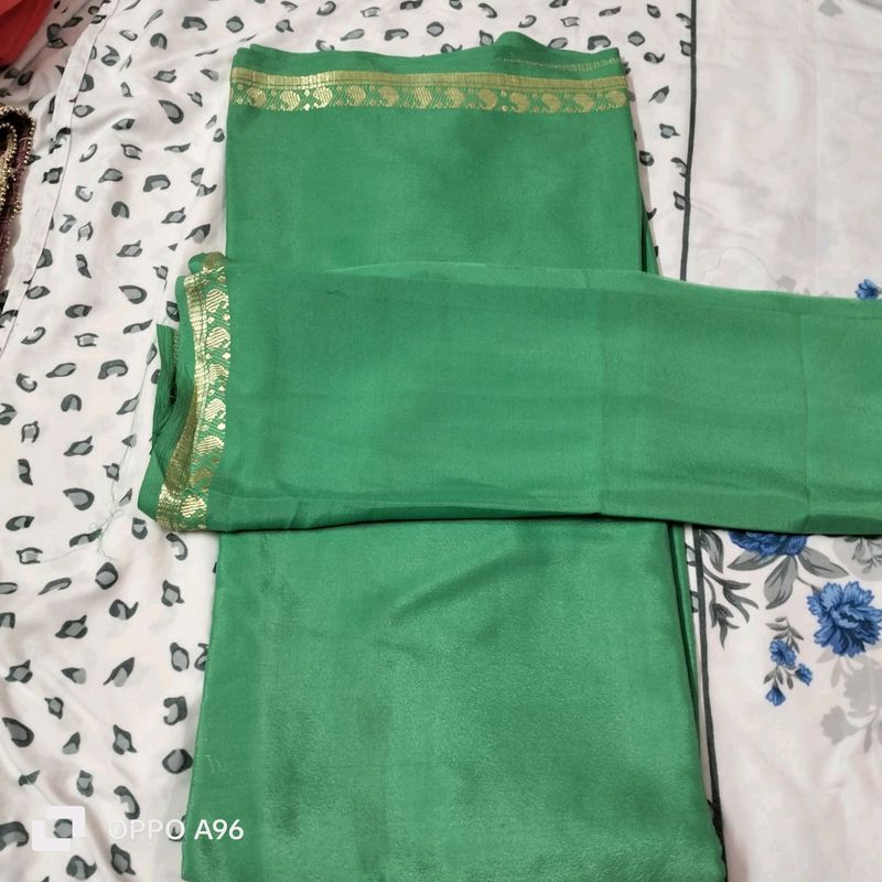 Beautiful  Green Saree Withblouse