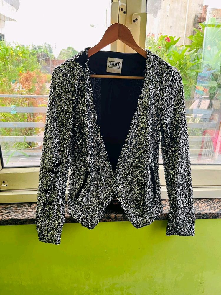 Sequins black blazer