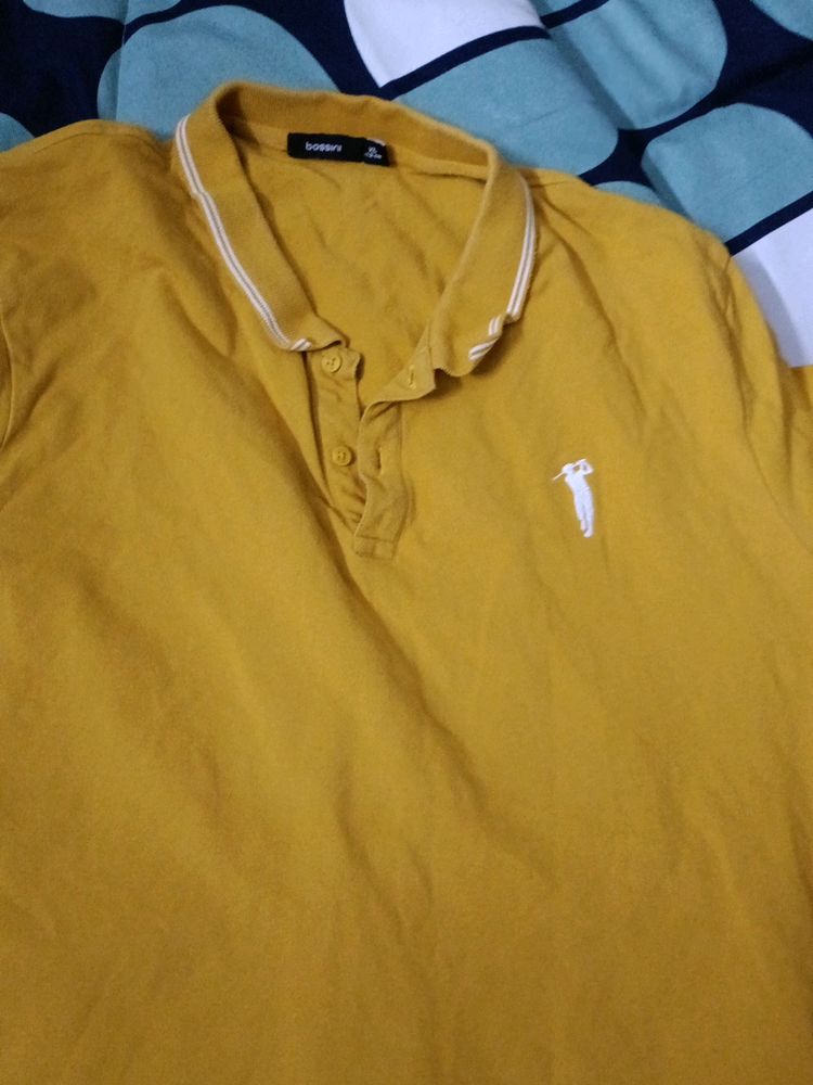 Yellow Polo T Shirt Of Bossini Brand