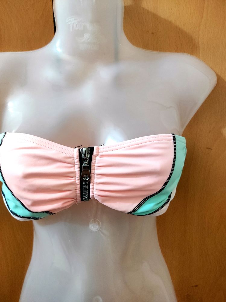 Zipper Multicolour Bandeau Top