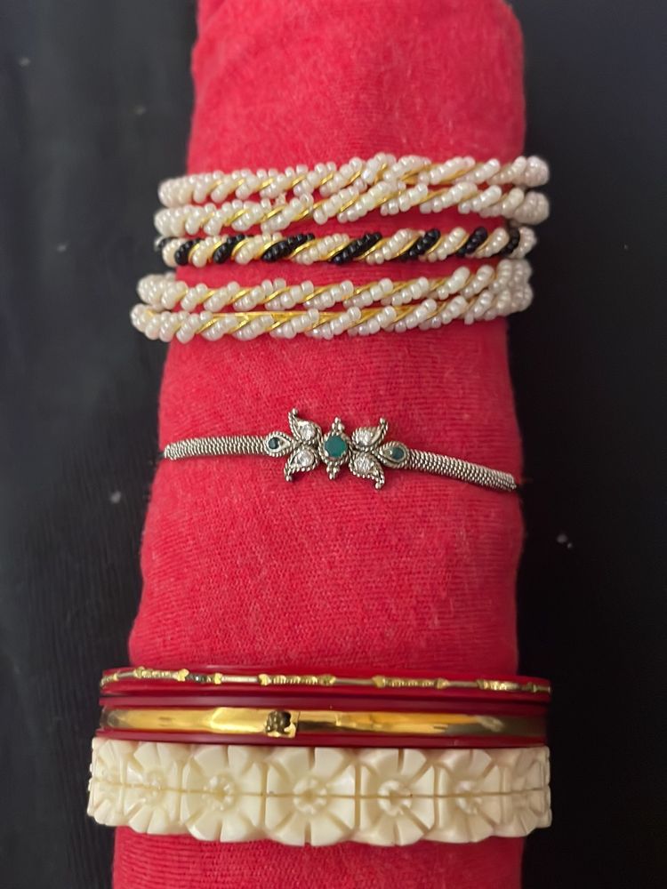 Pearls Bangles, Stone Bracelet