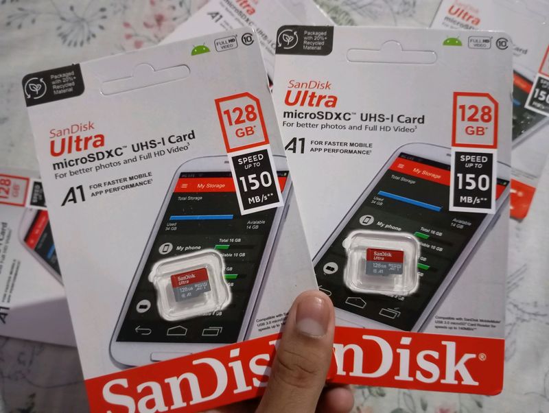 Pack Of 2 New Sandisk 128 Gb Memory Card