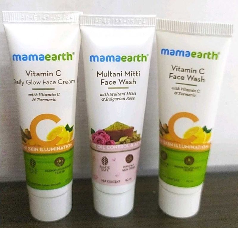 Mamaearth Face Wash & Daily Glow Cream Pack Of 3