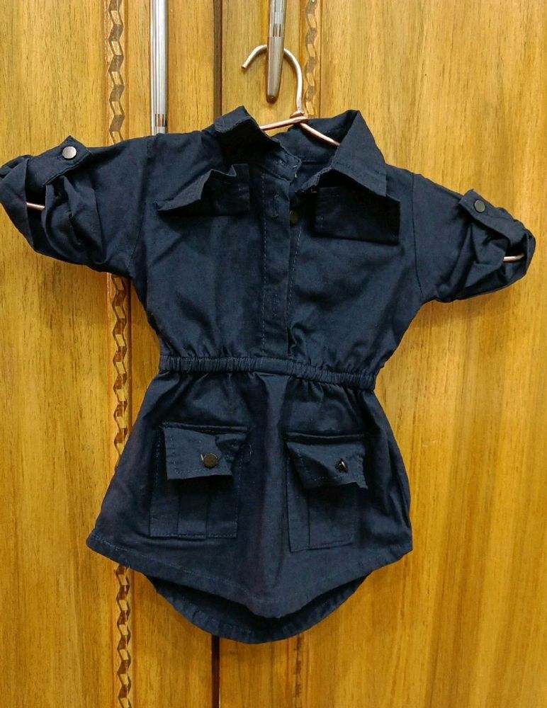 Dark Blue Dress For Baby Girl