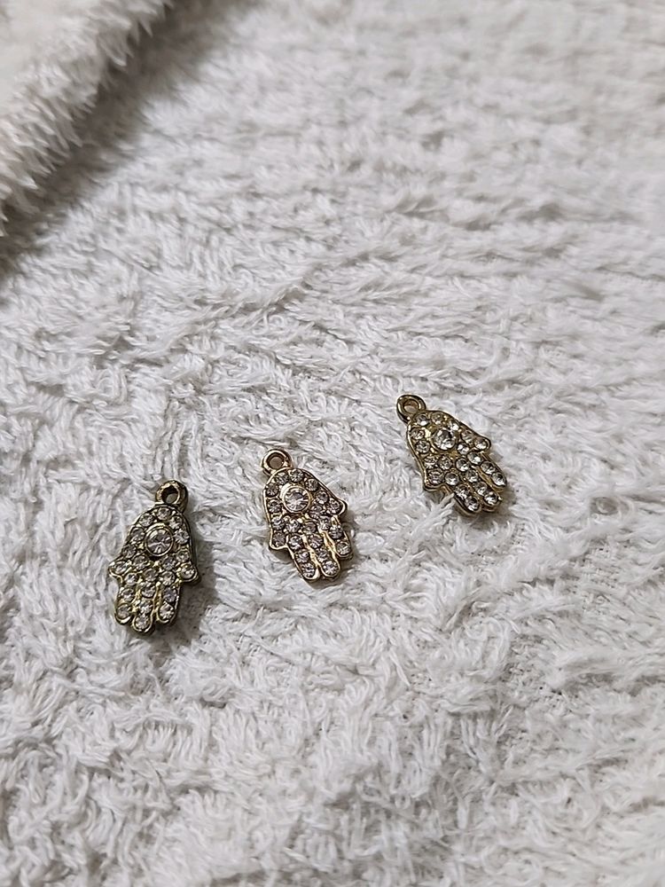 Set Of 3 Hamsa Diamond Charms