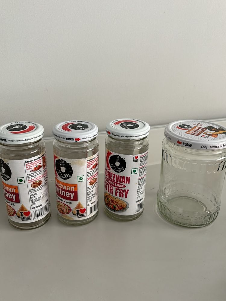 Set Of 4 Glass Jars