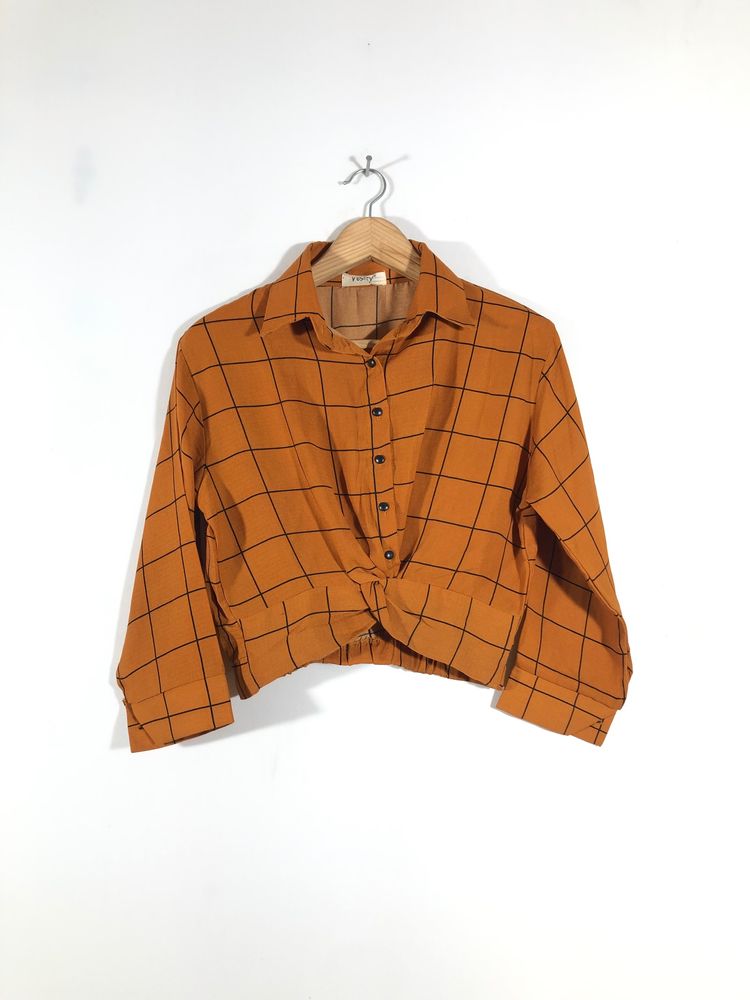 Mustard Yellow Checked Top(Women’s)