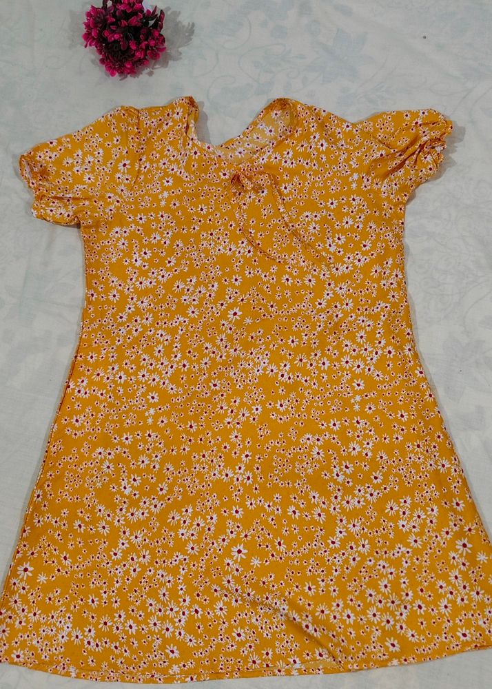 Beautiful Orange Aline Mini Dress For Women