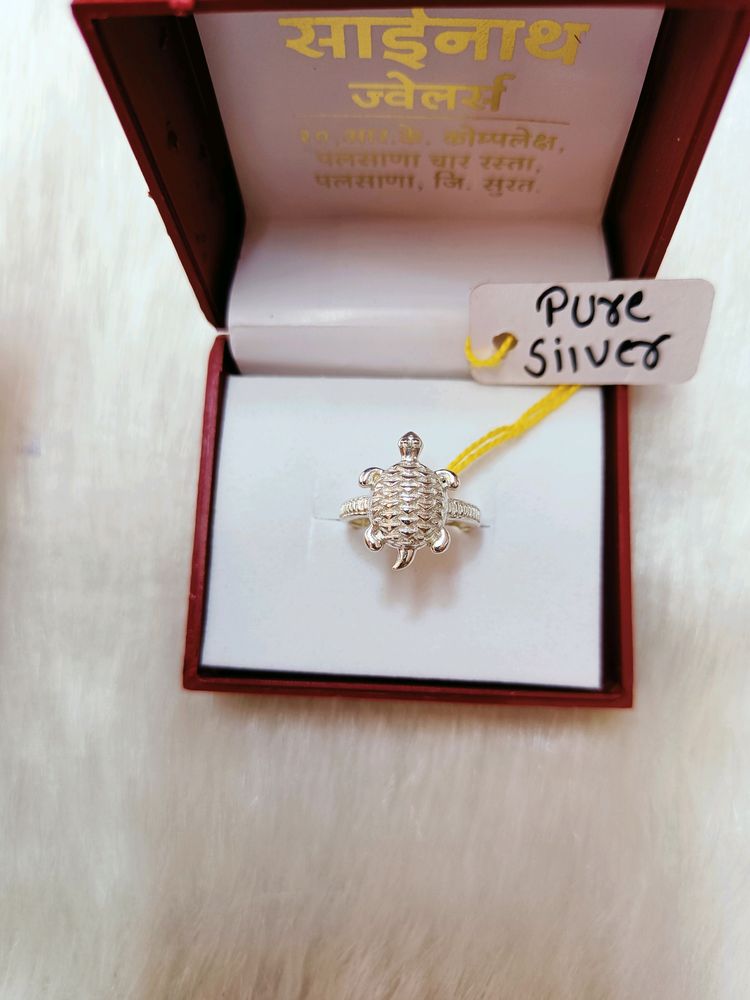 Pure Silver Turtle Ring