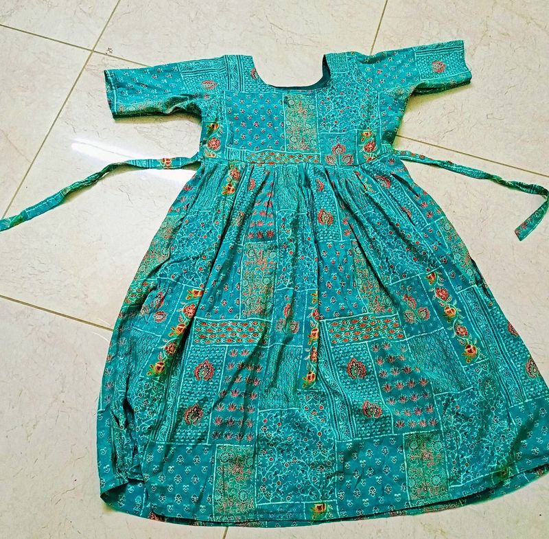 Sea Green Frock Top Stylish Dress