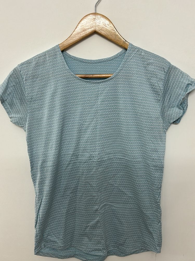 Blue Top With Print