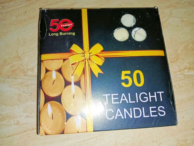 Wax Tealight Candles - Pack of 50, DIYA 🪔