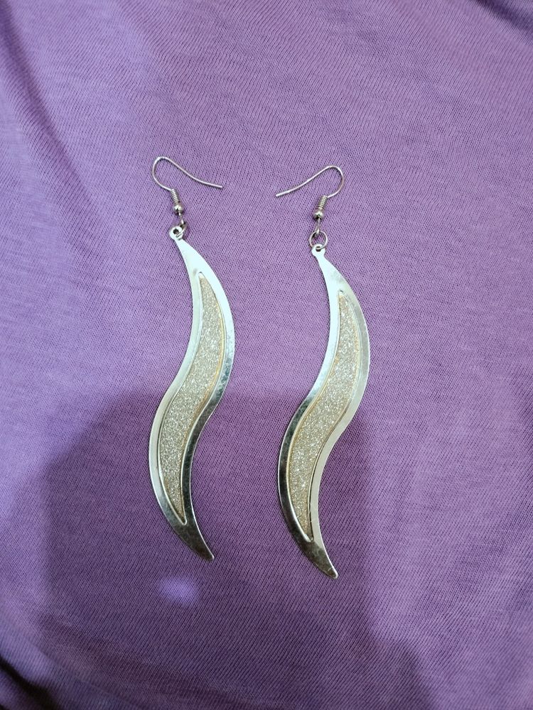 Silver-Tone Wave Earrings