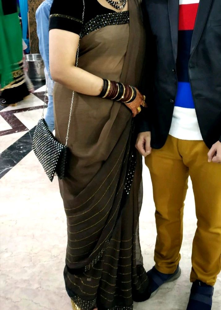 Coffee Brown Beautiful Saree