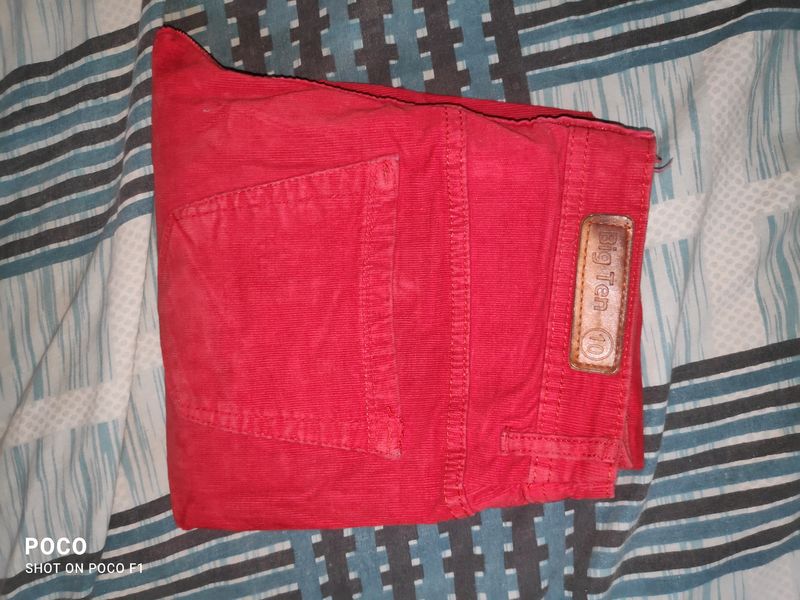 pretty red velvet jeans.