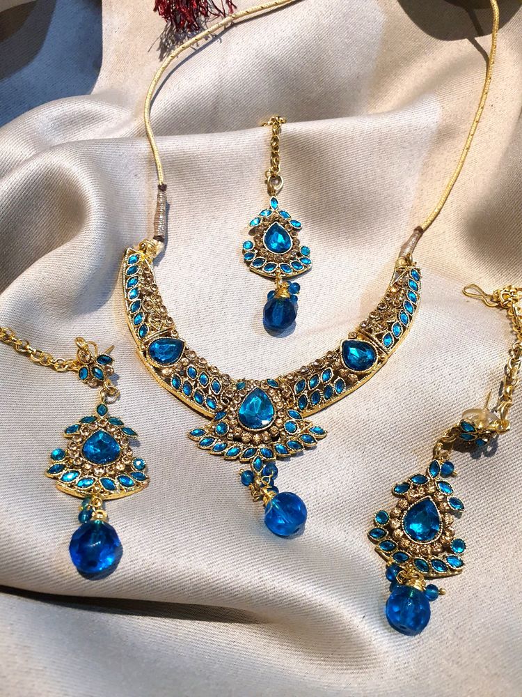 💙4 Piece Wedding Wear Necklace Sahare & Mangtika