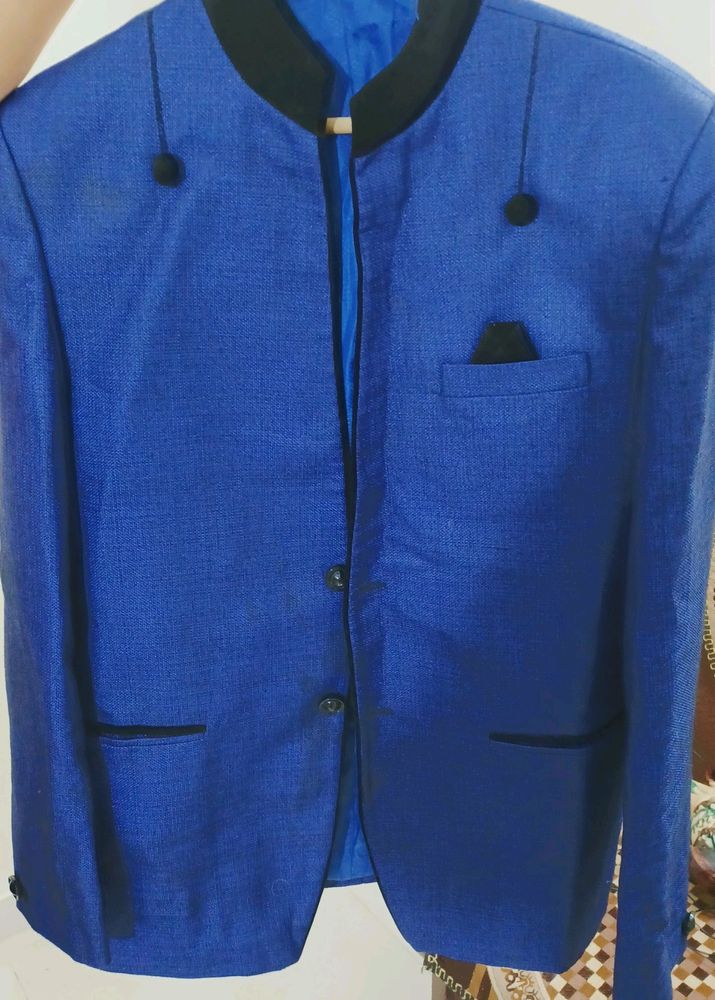 Navy Blue Blazer With BLACK Colour Design